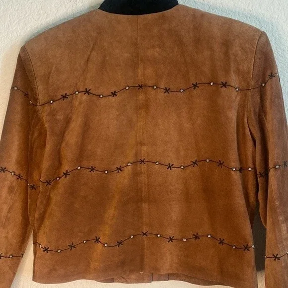 vintage scully leather jacket western country stud M barb wire ranch - Picture 8 of 14